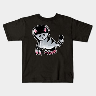 Gray Roller Cat Kids T-Shirt